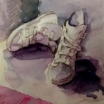 Aquarell, Roetel, Kohle